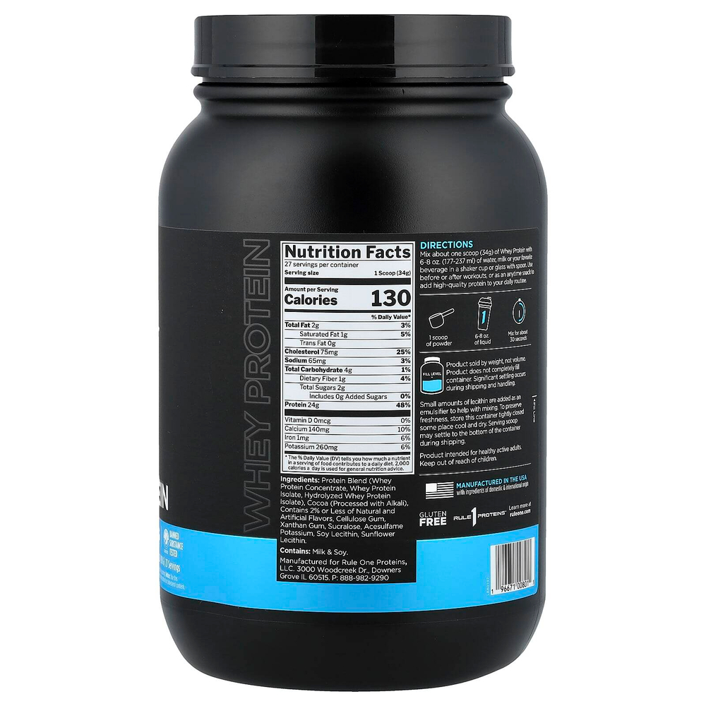 Rule One Proteins, сывороточная протеиновая смесь для приготовления напитка, со вкусом кофе мокко, 918 г (2,02 фунта)
