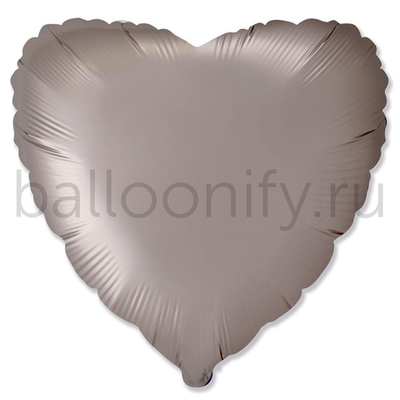 Фольгированная фигура, сердце, 18"/46СМ Сатин Mushroom