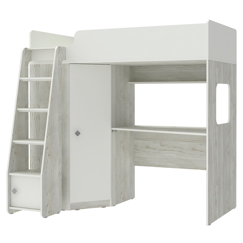 Кровать-чердак КарИВи Л-В603.1 75x175 Винтерберг Белый