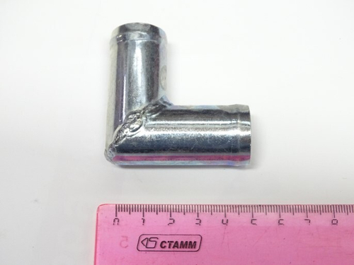 Трубка соединитель для патрубков уголок 90.22x22 L= 50x50 (металл) (CARUM)