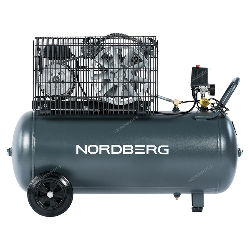 NORDBERG (NCP100/360A) Компрессор поршневой с ременной передачей 220В, ресивер 100л, 360л/мин