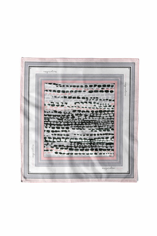 8430 Платок женский (серо-розовый принт)