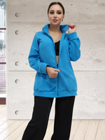 20882 Жакет женский флисовый ворот стойка бирюза (56)