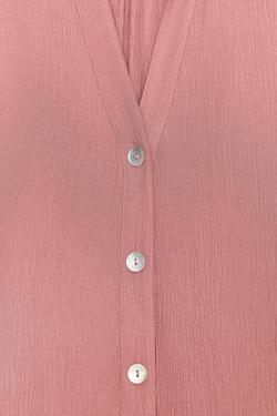 ZARA РУБАШКА ИЗ ЖАТОЙ ТКАНИ С КОРОТКИМИ РУКАВАМИ, МАРСАЛА