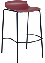 Табурет пластиковый барный Papatya X-Treme BSS Pro, черный, кирпично-красный