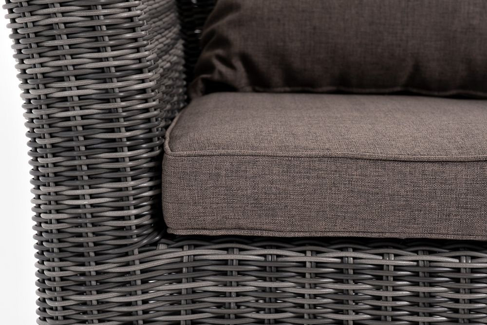 "Капучино Cингл" лаунж-зона из искусственного ротанга, цвет графит