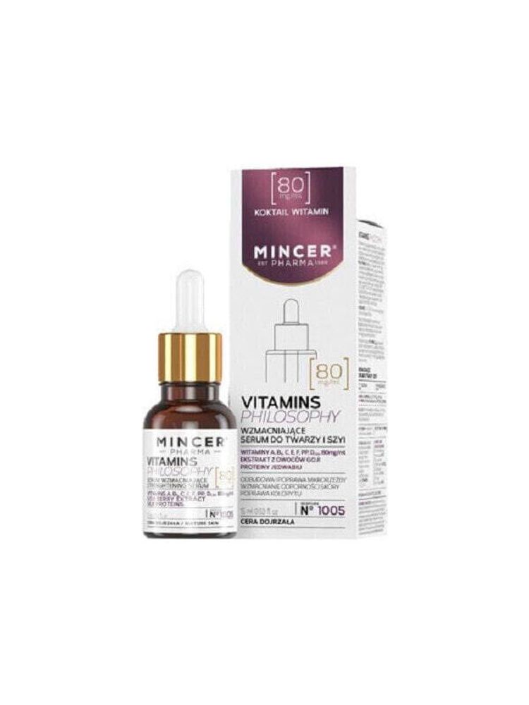 Сыворотки, ампулы и масла Mincer Pharma Vitamins Philosophy Serum wzmacniające do twarzy i szyi nr 1005 15ml