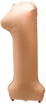 К Шар 40 Цифра 1 цвет «Карамель» (БГ-60)