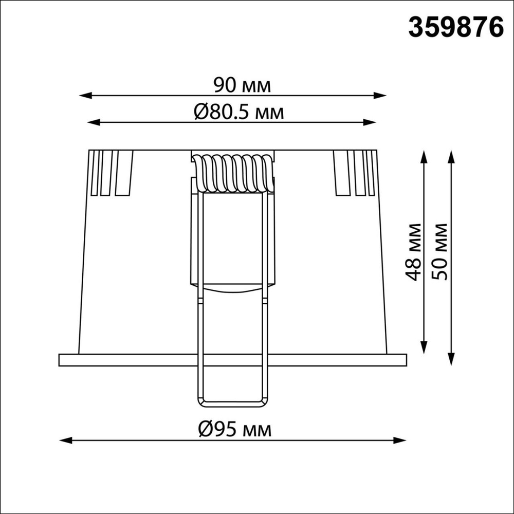 359876 WIR NT26 000 черный Светильник встраиваемый с переключателем цв. температуры IP20 LED 12W 100-265V 3000К/4000К/6000К CLARTE