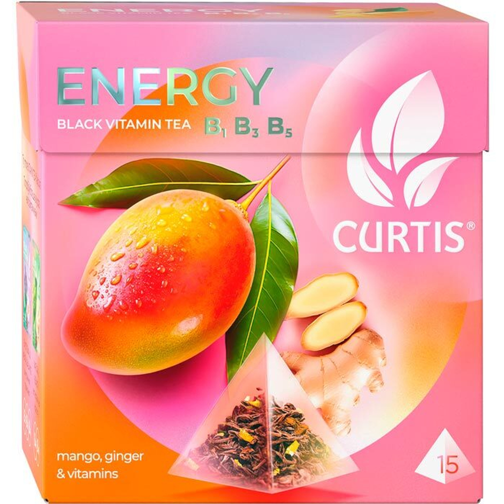 Чай черный Curtis Energy Tea  пирамидки 15 штук