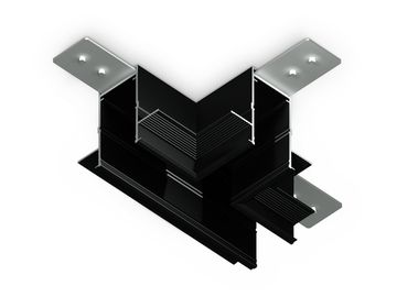 Коннектор T-образный для встраиваемого шинопровода под ГКЛ 12,6мм GL1042 BK чёрный Magnetic 220V Ambrella