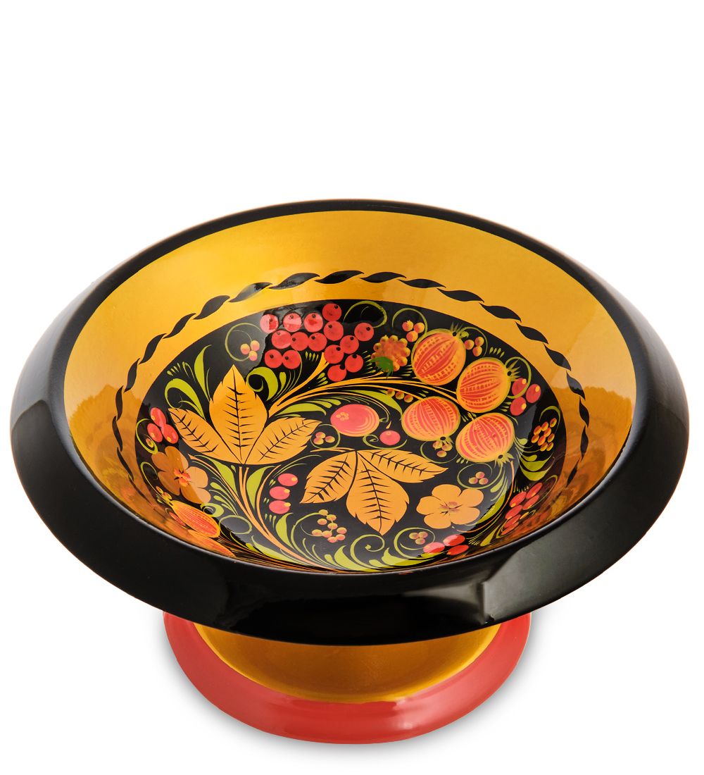 Народные промыслы ХЛ-026/1 Конфетница 80х175 (Хохлома)