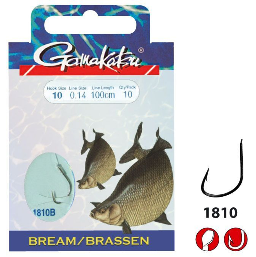 Крючок Gamakatsu Hook BKS-1810B Bream Feeder 75 см №10 d0.14