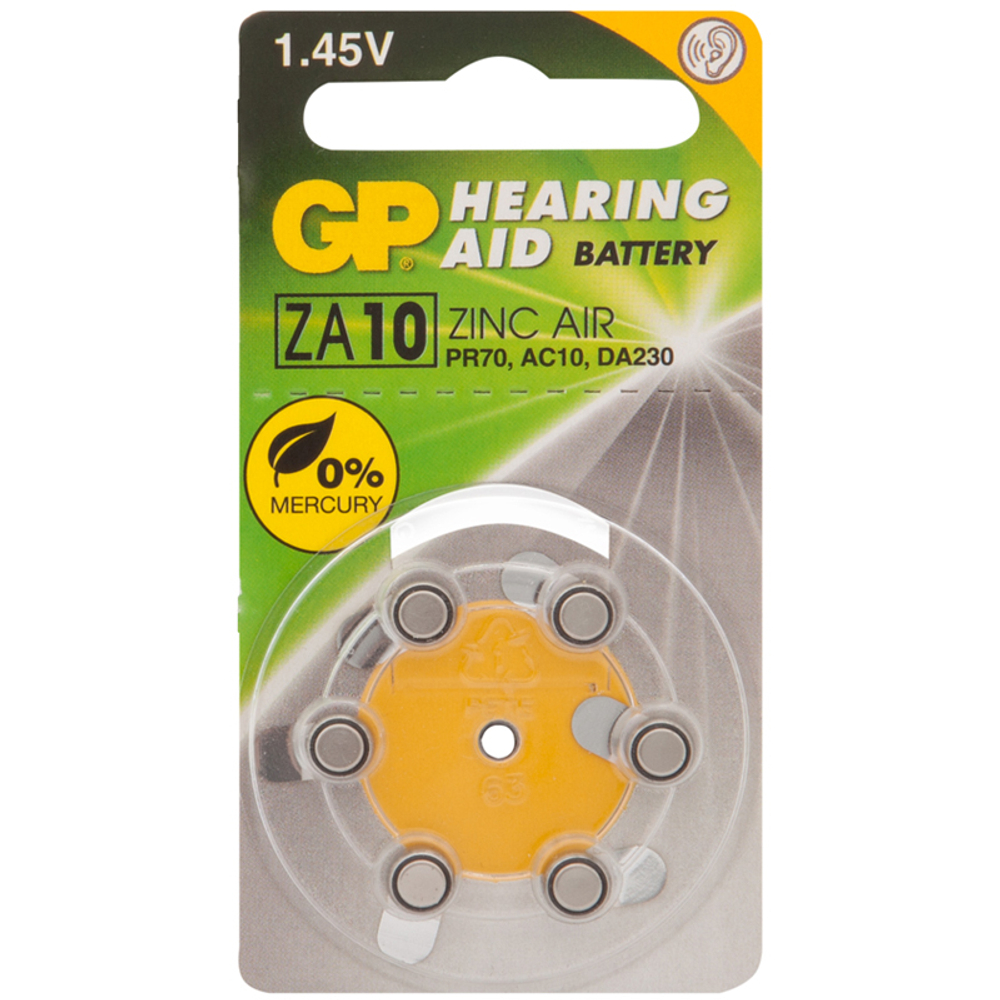 Батарейка для слух.аппаратов ZA10F GP 1.4V (1шт)