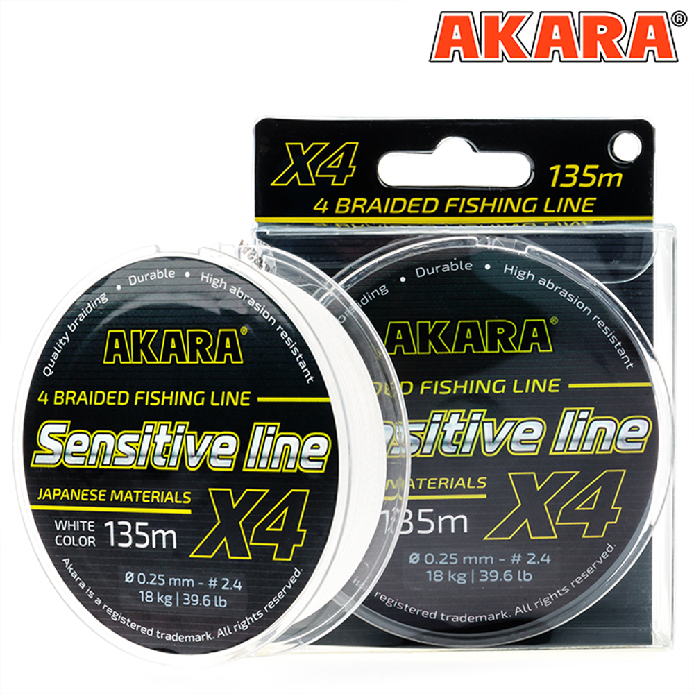 Шнур Akara Sensitive Line White 135 м 0,14