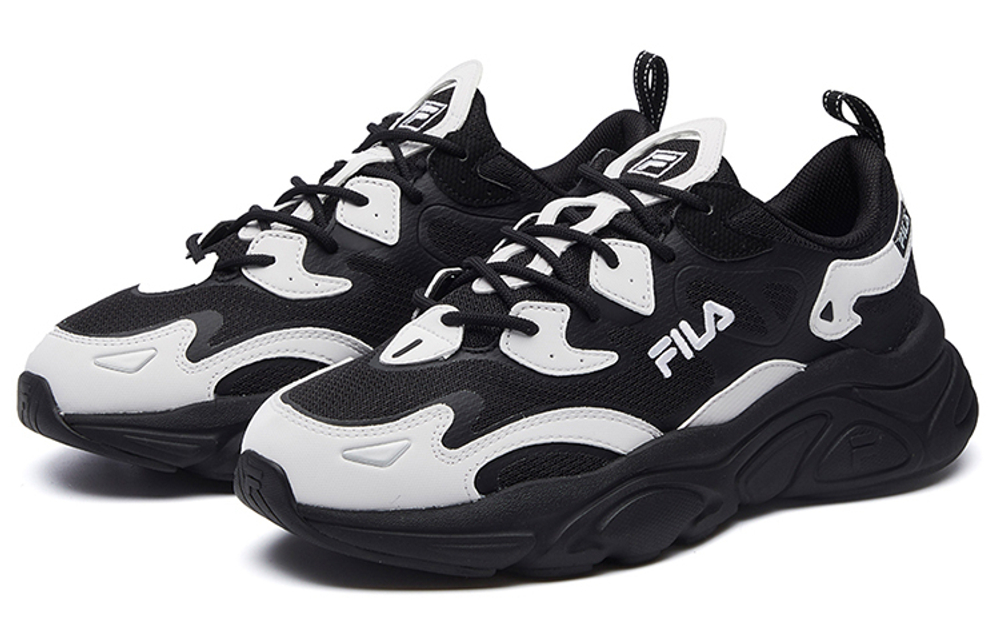 FILA Mars stitching low-cut sports casual shoes women's black