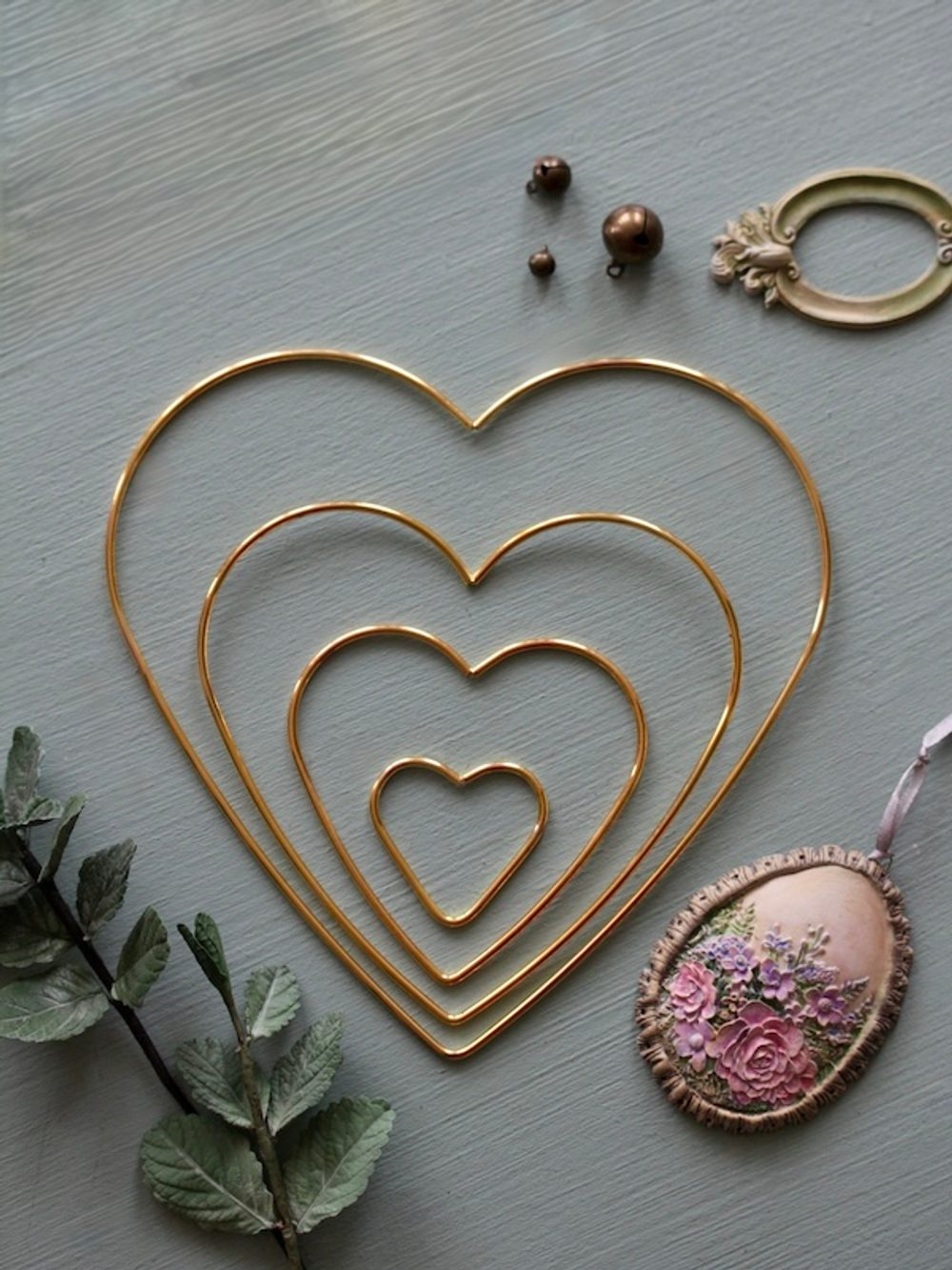 Набор сердец металлических 4 шт: 20 см, 15 см, 10 см, 5 см