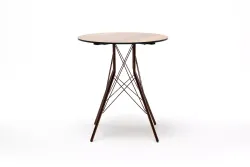 "Конте" интерьерный стол из HPL круглый Ø70см, цвет "дуб"