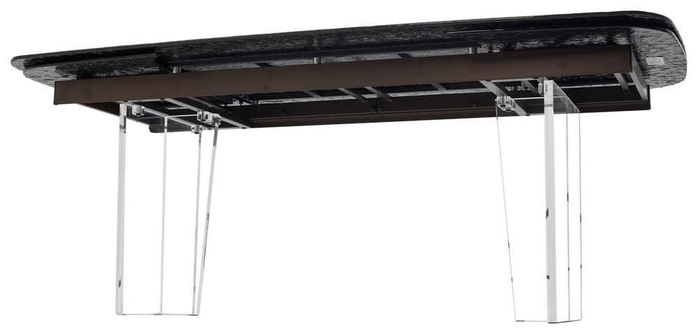 Стол LAURITS 200 GOLDEN, стекло BUBBLE  / Прозрачный каркас ®DISAUR