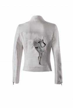 Куртка-косуха из экокожи серая LE-08-17FW