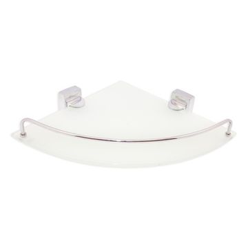 Полка угловая стеклянная на стальном креплении Besser BS 8817 (28,5х28,5х6 см)