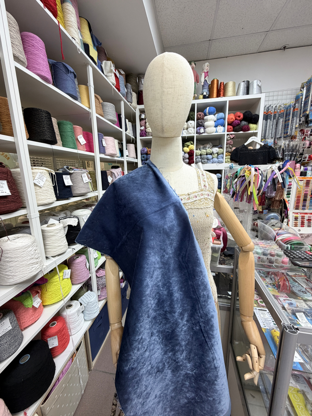 Ткань бархатная 100% хлопок (Италия) ш-140см 1 м