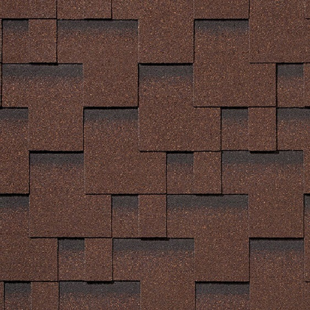 Черепица гибкая Roofshield P-M-16 Premium Модерн коричневая с оттенением