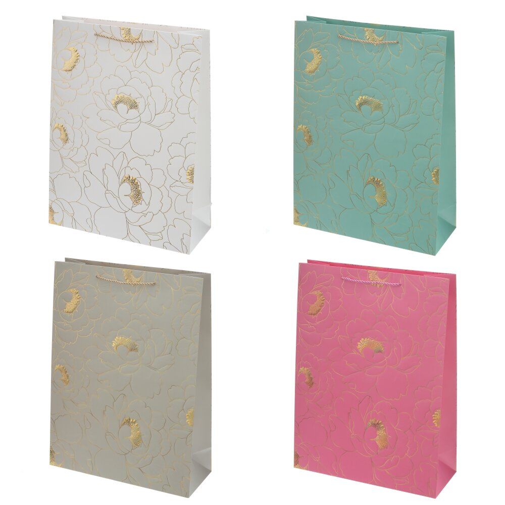 GAEM Пакет подарочный (бумага 210г/м2, блок микс 12шт), L31 W12 H42 см, 4в.