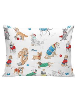 Постельное белье Сказка "Dogs on white/Адель" 1,5-сп Наволочка 50х70 см 1 шт Простынь 150х215 см Пододеяльник 145х215 см, перкаль