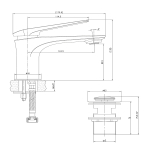 LM5906CW Аллегро Смеситель для умывальника монолитный, хром/белый (319R) (к/к 10)