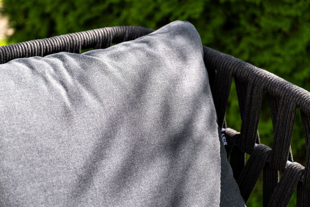 "Диего" лаунж-зона 4-местная плетеная из роупа (веревки), каркас алюминиевый темно-серый, роуп темно-серый