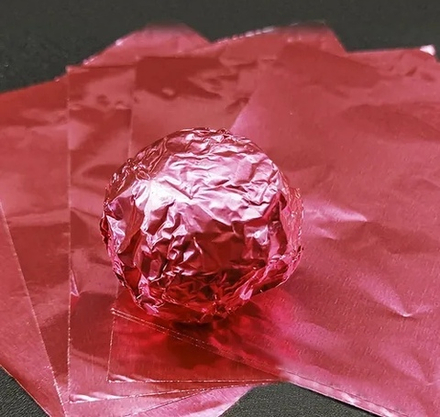 Фольга оберточная для конфет Розовая 10х10 см, 10 шт