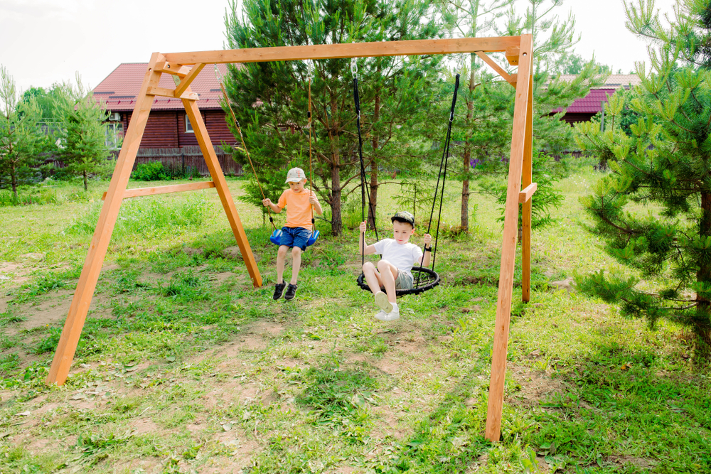 Деревянные качели с качелями гнездо 60 см