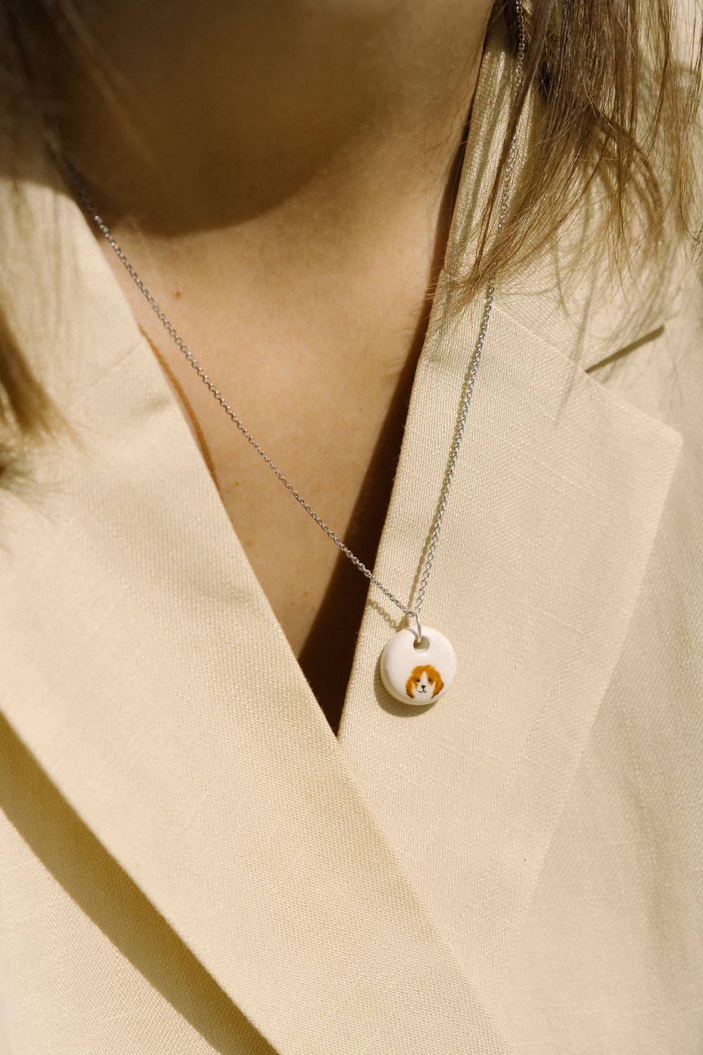 Кулон Собака, керамика