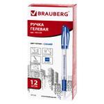 Ручка гелевая с грипом BRAUBERG Geller, СИНЯЯ, игольчатый узел 0,5мм, линия письма 0,35мм, 141179