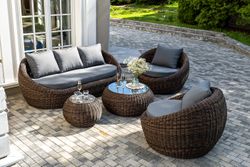 "Барселона" лаунж-зона из искусственного ротанга, цвет коричневый