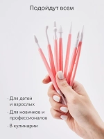 Инструменты для лепки и моделирования набор из 8 стеков для глины, пластилина и мастики, розовые