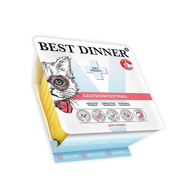Влажный корм Best Dinner Gastrointestinal Бест для кошек паштет Гастроинт с курицей 100г