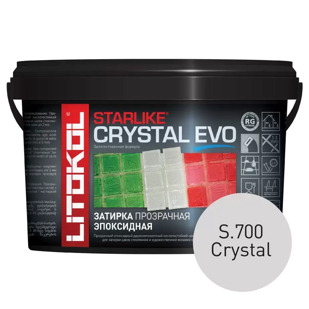 Затирка эпоксидная Litokol Starlike CRYSTAL EVO S.700 прозрачный