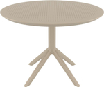 Стол пластиковый обеденный Siesta Contract Sky Table Ø105, бежевый