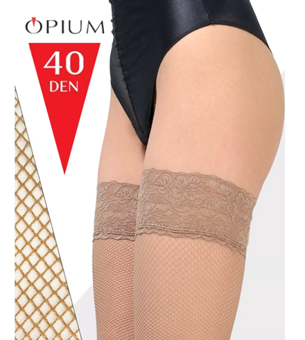 Opium Calze Rete, 3, бежевый