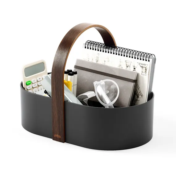 Органайзер bellwood caddy, 30х23 см, черный/орех