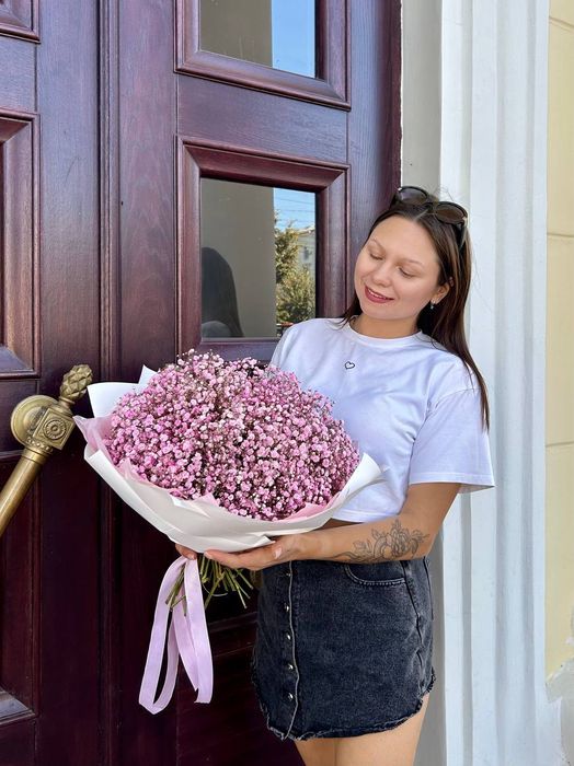 Букет из розовой гипсофилы &quot;Романтика&quot;