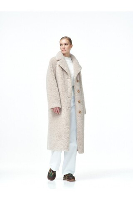 Пальто женское чебурашка из искусственной шерсти, бежевая, SilverFox