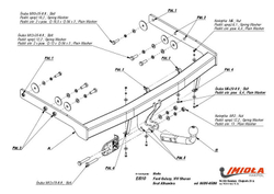Фаркоп IMIOLA E.010 Ford Galaxy, SEAT Alhambra, Volkswagen Sharan 1995-2000(паспорт и сертификат в комплекте)(без электрики)
