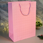 Пакет бумажный 32*45*15см с ручками "Квадраты" розовый