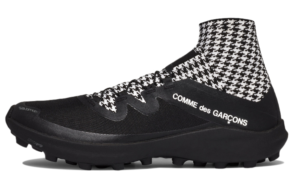 Comet des Garçons x Salomon Cross mid-top fashion functional outdoor functional shoes black and white men and women the same style