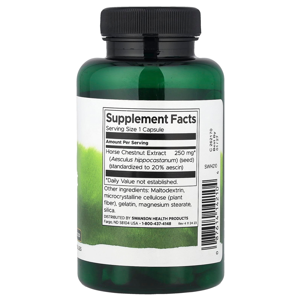 Swanson Vitamins, Экстракт конского каштана, 250 мг, 120 капсул