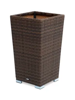 "Капучино" кашпо для цветов плетеное из искусственного ротанга, цвет коричневый