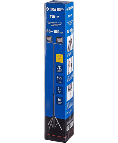 ЗУБР 1.6 м, телескопический штатив для 2х прожекторов, Профессионал (56932)